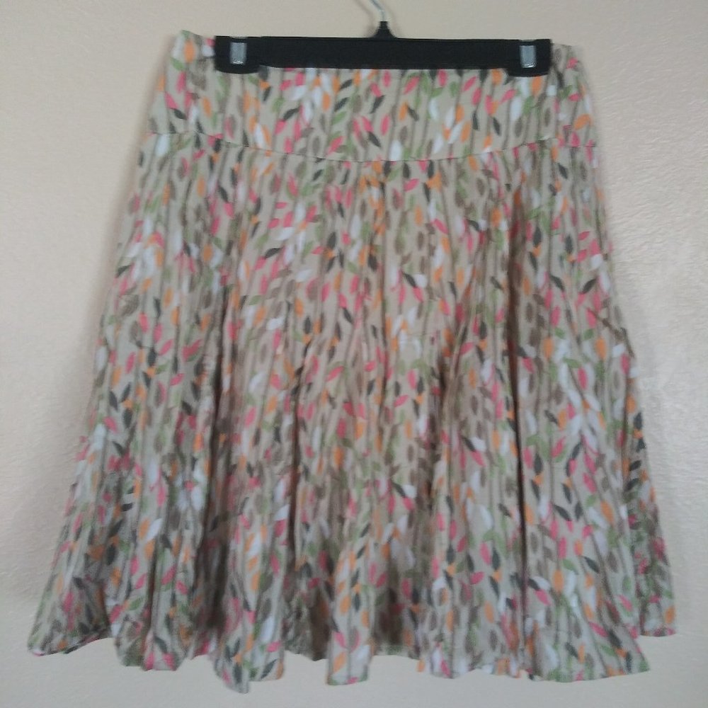 Hanna & Gracie Colorful Leaf Skirt Women's Petite Medium